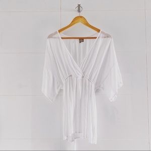 ASOS gauze wrap tie back babydoll swim coverup